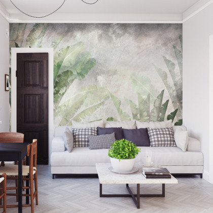 Fototapeta Tropical Trees And Leaves For Digital Printing Wallpaper, Custom Design Wallpaper - 3D