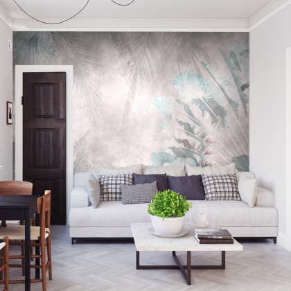 Fototapeta Tropical Trees And Leaves For Digital Printing Wallpaper, Custom Design Wallpaper - 3D
