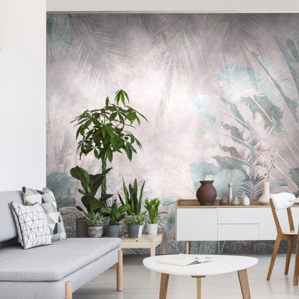 Fototapeta Tropical Trees And Leaves For Digital Printing Wallpaper, Custom Design Wallpaper - 3D
