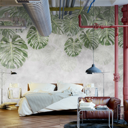 Fototapeta Tropical Trees And Leaves For Digital Printing Wallpaper, Custom Design Wallpaper - 3D