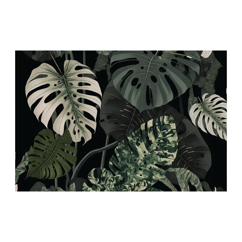 Fototapeta 4K Resolution Or Higher, Botanical Maximalism, High Contrast Leaves Pattern. Generative Ai Technology