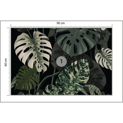 Fototapeta 4K Resolution Or Higher, Botanical Maximalism, High Contrast Leaves Pattern. Generative Ai Technology