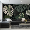 Fototapeta 4K Resolution Or Higher, Botanical Maximalism, High Contrast Leaves Pattern. Generative Ai Technology