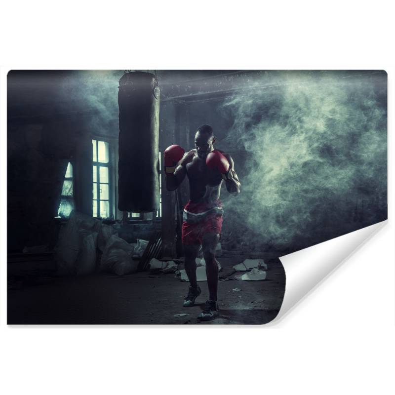 Fototapeta Bokser W Zadymionym Pomieszczeniu