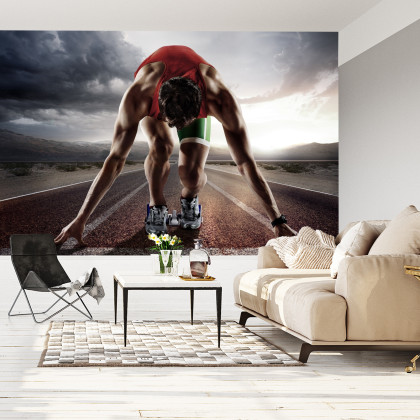 Fototapeta Sportowiec Przygotowywujący Się Do Startu