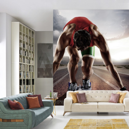Fototapeta Sportowiec Przygotowywujący Się Do Startu