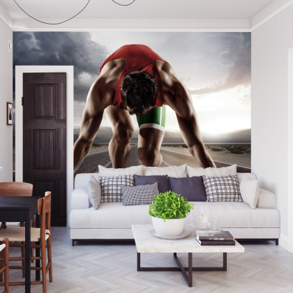 Fototapeta Sportowiec Przygotowywujący Się Do Startu