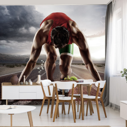 Fototapeta Sportowiec Przygotowywujący Się Do Startu