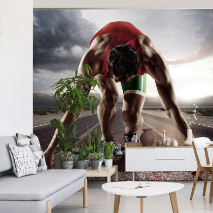 Fototapeta Sportowiec Przygotowywujący Się Do Startu