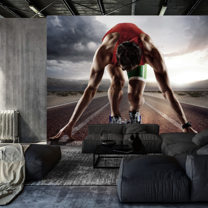 Fototapeta Sportowiec Przygotowywujący Się Do Startu