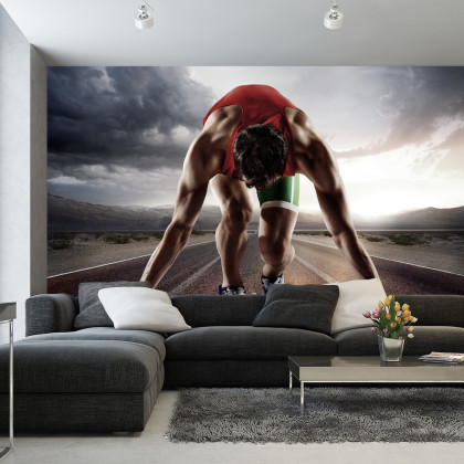 Fototapeta Sportowiec Przygotowywujący Się Do Startu