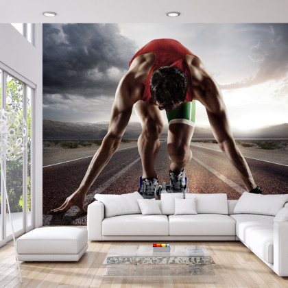 Fototapeta Sportowiec Przygotowywujący Się Do Startu