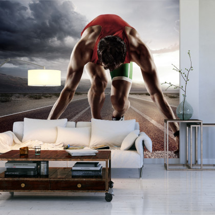 Fototapeta Sportowiec Przygotowywujący Się Do Startu