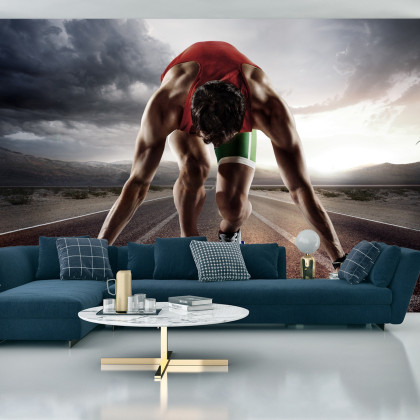 Fototapeta Sportowiec Przygotowywujący Się Do Startu