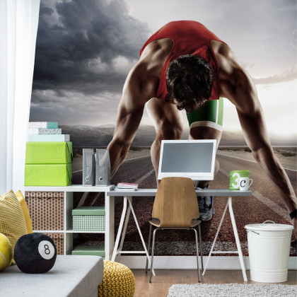 Fototapeta Sportowiec Przygotowywujący Się Do Startu