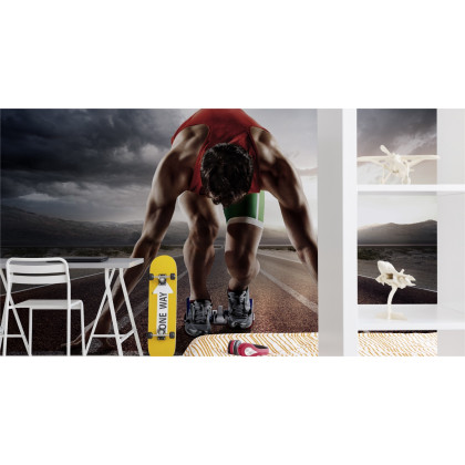 Fototapeta Sportowiec Przygotowywujący Się Do Startu