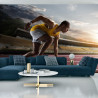 Fototapeta Sportowiec W Bloku Startowym 3D