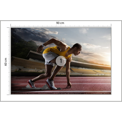 Fototapeta Sportowiec W Bloku Startowym 3D