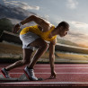 Fototapeta Sportowiec W Bloku Startowym 3D
