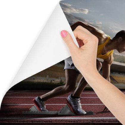 Fototapeta Sportowiec W Bloku Startowym 3D