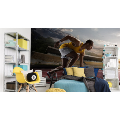 Fototapeta Sportowiec W Bloku Startowym 3D