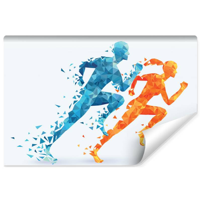 Fototapeta Geometryczni Sportowi Biegacze