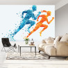 Fototapeta Geometryczni Sportowi Biegacze