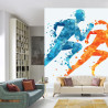 Fototapeta Geometryczni Sportowi Biegacze
