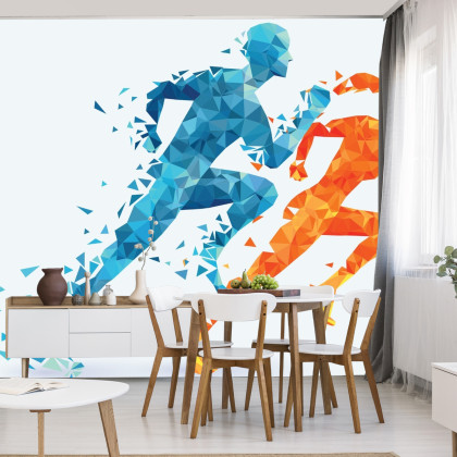 Fototapeta Geometryczni Sportowi Biegacze