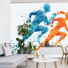 Fototapeta Geometryczni Sportowi Biegacze