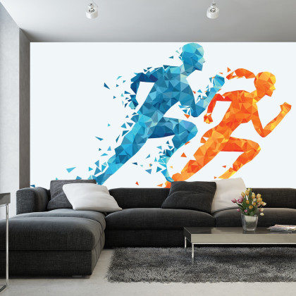 Fototapeta Geometryczni Sportowi Biegacze