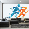 Fototapeta Geometryczni Sportowi Biegacze