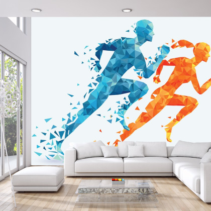 Fototapeta Geometryczni Sportowi Biegacze