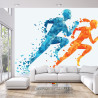 Fototapeta Geometryczni Sportowi Biegacze
