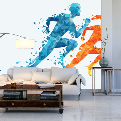 Fototapeta Geometryczni Sportowi Biegacze