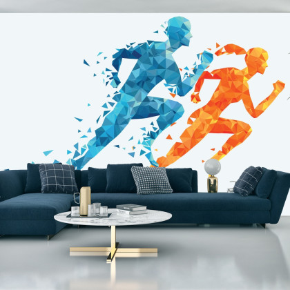 Fototapeta Geometryczni Sportowi Biegacze