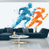 Fototapeta Geometryczni Sportowi Biegacze