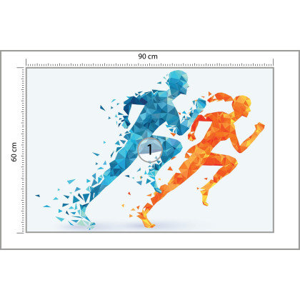 Fototapeta Geometryczni Sportowi Biegacze