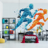 Fototapeta Geometryczni Sportowi Biegacze