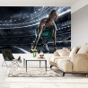 Fototapeta Sprinterka Zaczynająca Bieg Na Starcie 3D