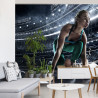 Fototapeta Sprinterka Zaczynająca Bieg Na Starcie 3D