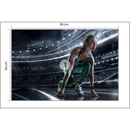 Fototapeta Sprinterka Zaczynająca Bieg Na Starcie 3D