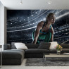 Fototapeta Sprinterka Zaczynająca Bieg Na Starcie 3D