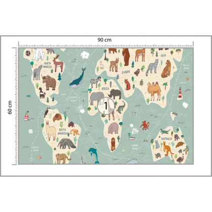 Fototapeta Kolorowa Mapa Świata Dla Dzieci