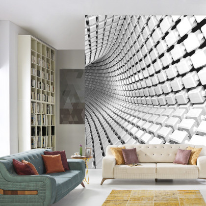 Fototapeta 3D Tunel - Szara