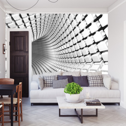 Fototapeta 3D Tunel - Szara