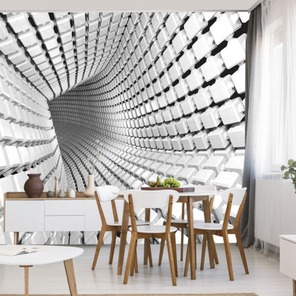 Fototapeta 3D Tunel - Szara