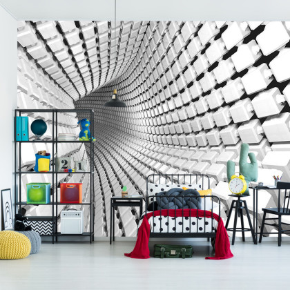 Fototapeta 3D Tunel - Szara