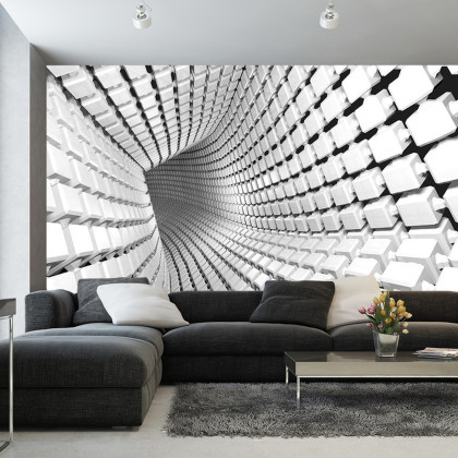 Fototapeta 3D Tunel - Szara