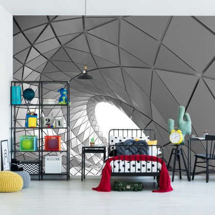 Fototapeta 3D Tunel - Szara